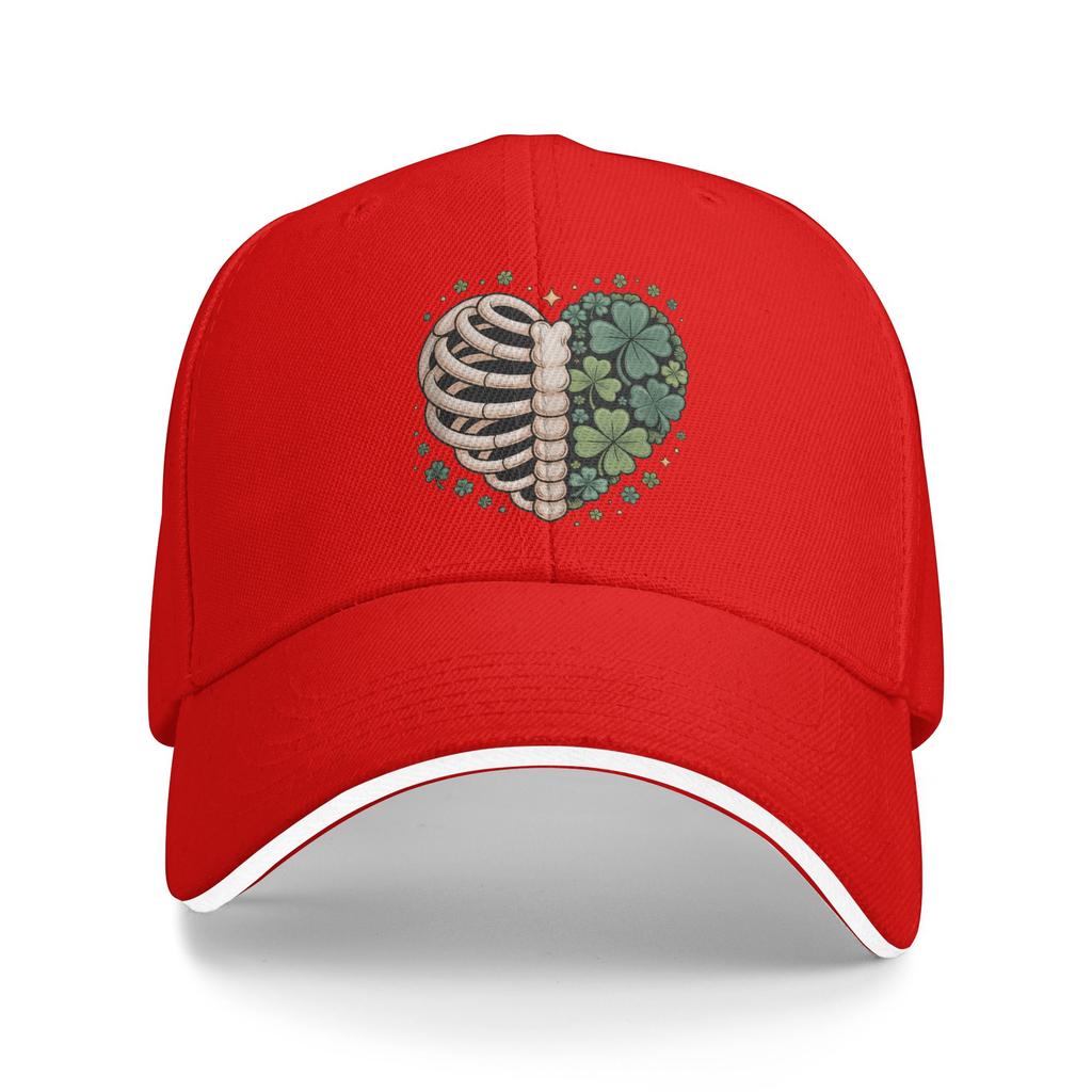 Lucky Bones Shamrock Skeleton Ribcage Heart Baseball Cap Trendy Couple Women Hip Hop Hats Design Outdoor Sport Baseball Caps