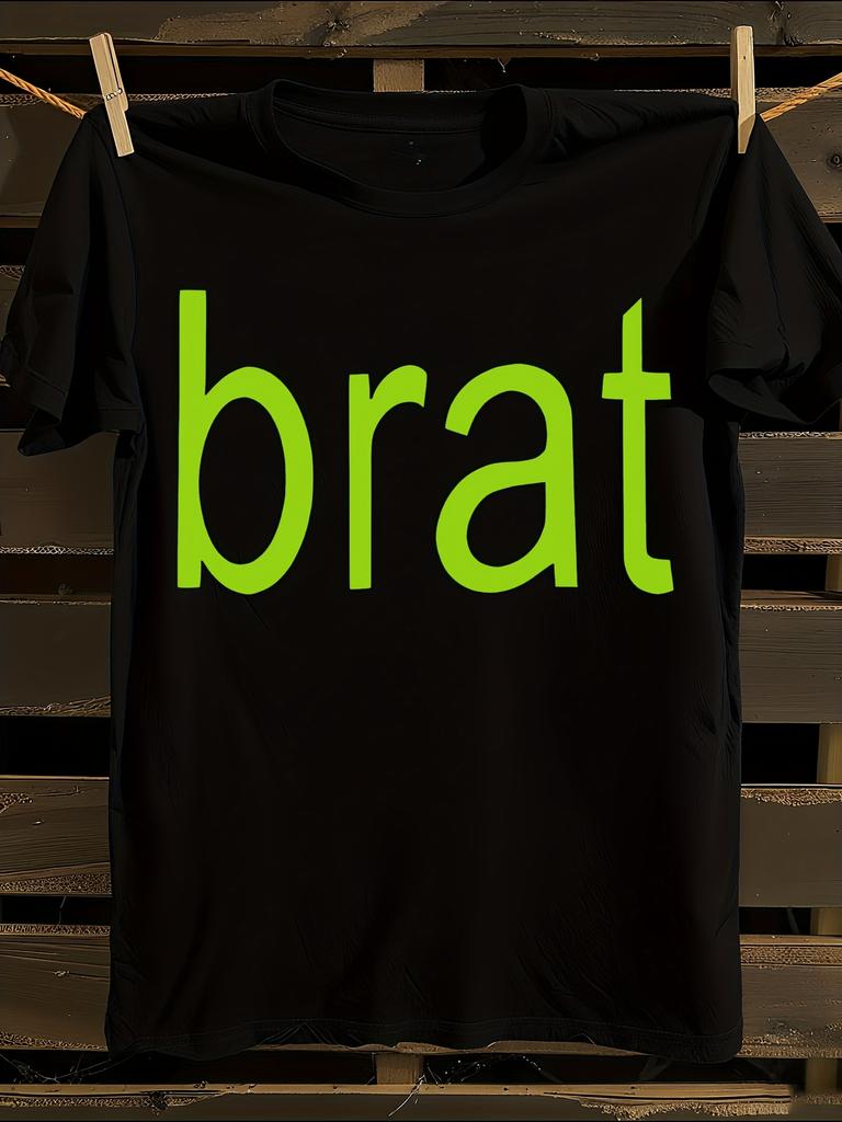 Charli XCX Brat Album 2024 T-Shirt Mens Tshirt Womens Tshirts with Letters Print Short Sleeves T-Shirt Casual Street Tee Shirt Top