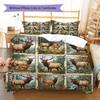 Retro Oil Painting Animals Pattern Bedding,Quilt Set Quilt Cover Pillowcase Home Birthday Gift (1 * duvet cover + 2 * pillowcase, without core)