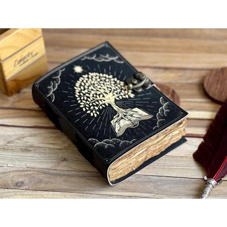 Журнал из кожи Древо жизни - Винтажные кожаные блокноты для женщин - Красивый журнал Для зарисовок Книга для путешествий Пустая