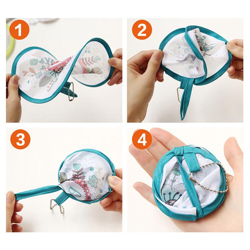 1Pc Portable Round Japanese Style Folding Fans Hand Fan