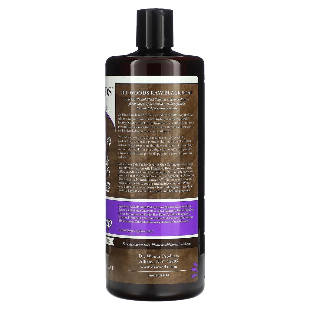 Dr. Woods Raw Black Soap, Original, 32 Fl Oz (946 Ml)