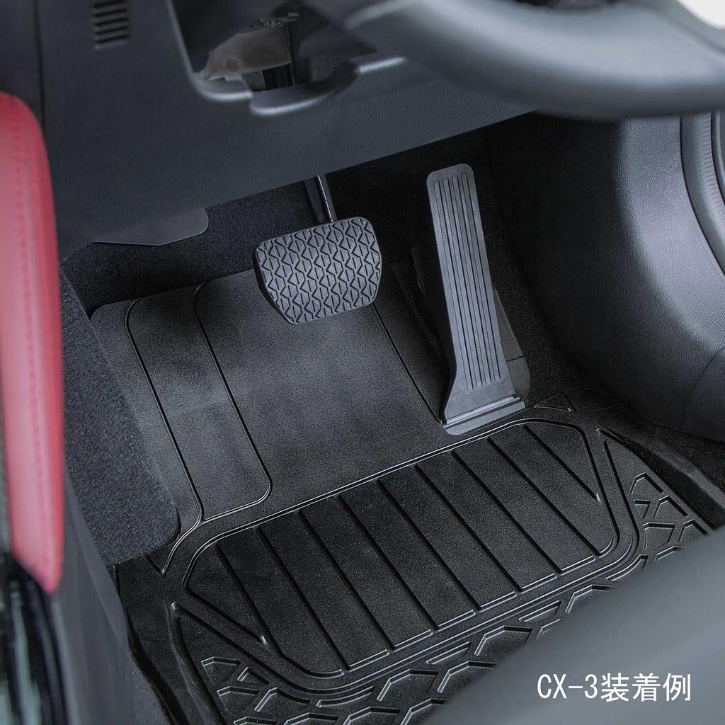 BONFORM FlexGuard Car for Front Single Mat with Cut Mat, Light/Standard Cars, Seats, Lines, 48x65cm, Black, 6455-01BK