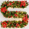2.7m Artificial Christmas Fireplace Garland Wreath Fake Pine Tree Ornament