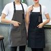 Denim Women Pocket Home Men Adjustable Button Cooking Kitchen Cafe BBQ Apron