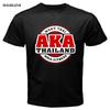AKA Thailand Gymer Logo Муай Тай Кикбоксер Мужская Черная Футболка Размер S-3XL Топы Футболки С Принтом Мужская Футболка