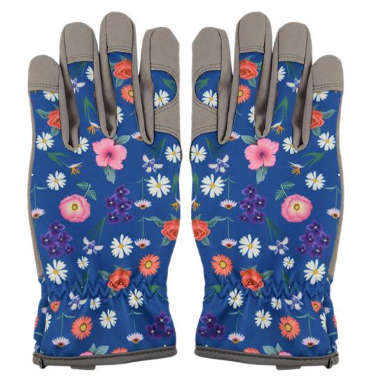 1 пара садовых перчаток, износостойкие, устойчивые к проколам, дышащие, плотно прилегающие, рабочие перчатки с цветочным принтом
