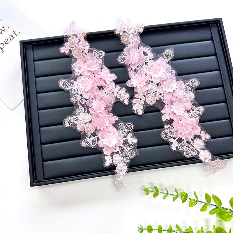 1 шт. Цветочная наклейка, вышитые нашивки, свадебное платье, передовые ощущения, изделия ручной работы, белая ткань, кружевной узор