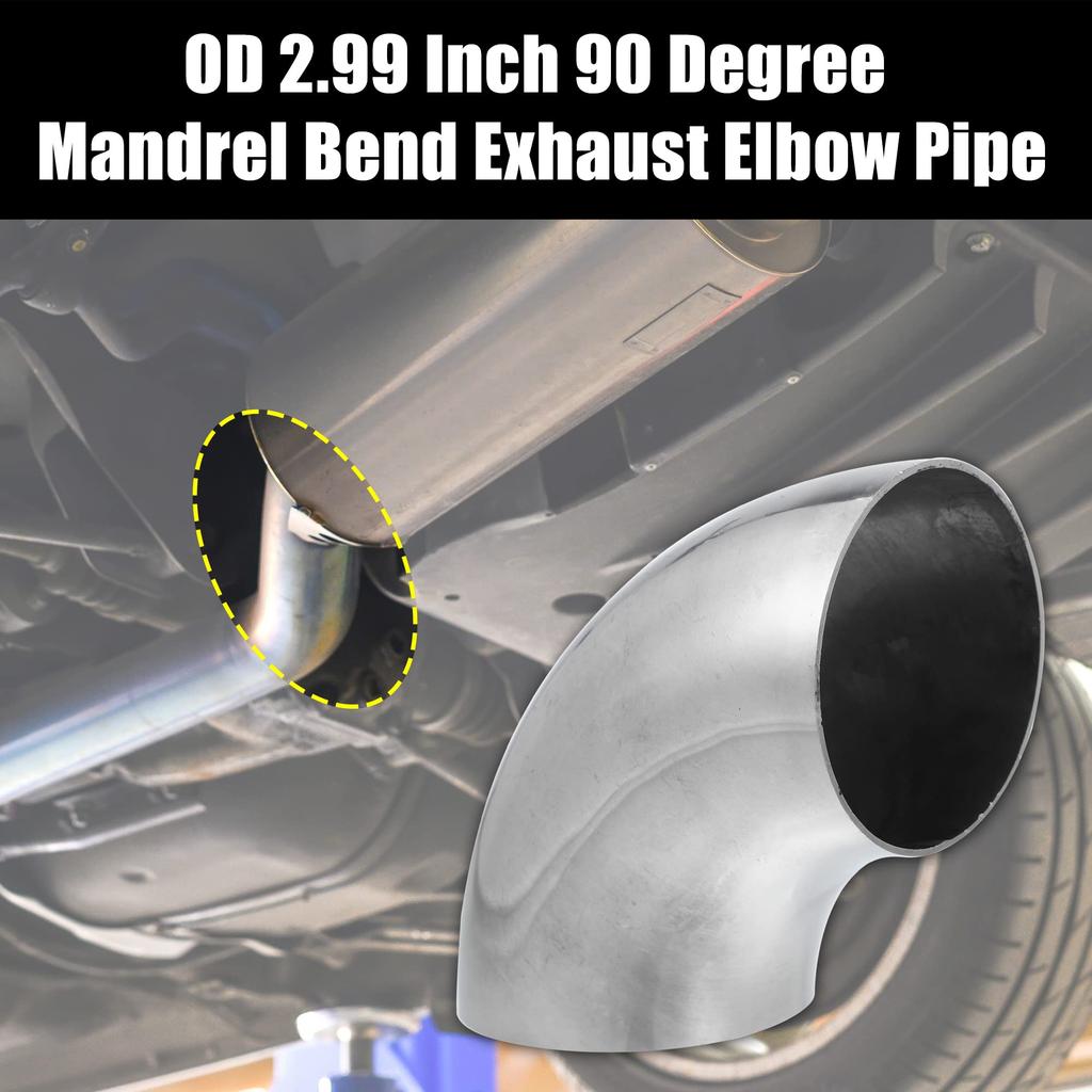 uxcell Отвод из нержавеющей стали SS304 90 градусов, изготовленный методом дорновой гибки, выпускной патрубок для автомобиля