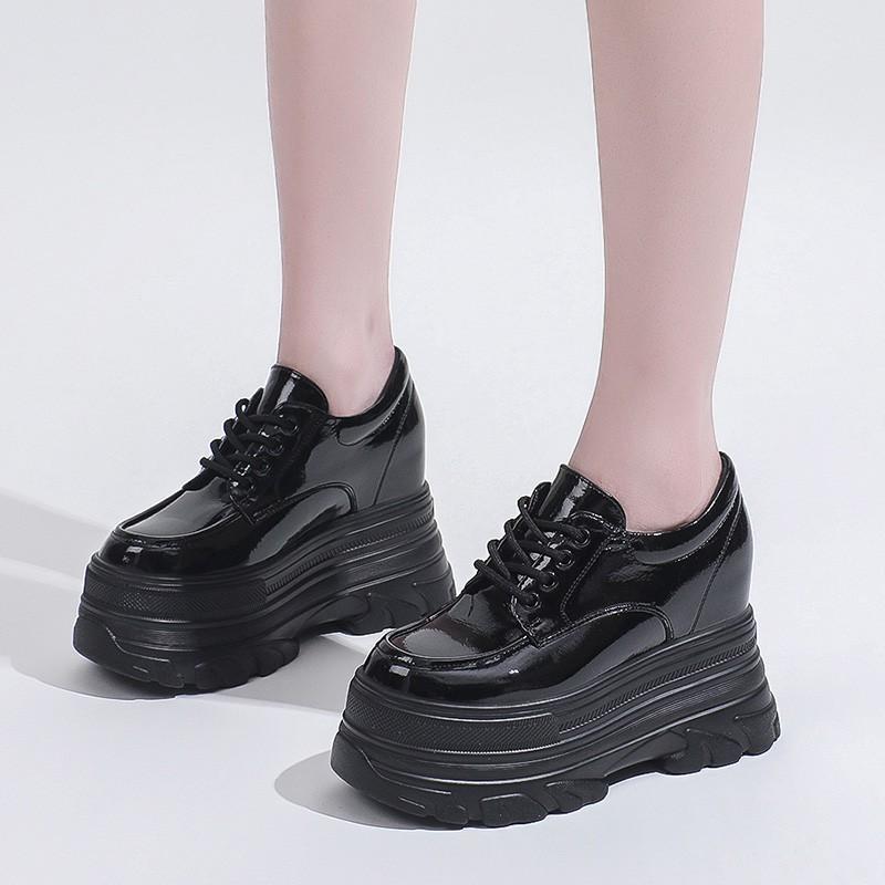 Fashion Women's Versatile Small Leather Shoes Thick Bottom Inner Height Increase Oxford Shoes Women's British Style JK Uniform Shoes