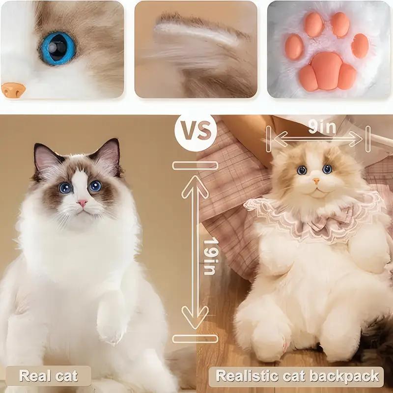 Милый плюшевый животный кот Рюкзак Множество модных сумок на плечо Сумка через плечо Подарок с регулируемым ремнем Подходит для женщин