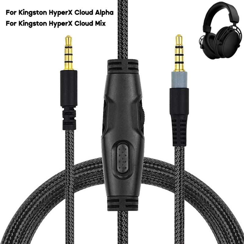 Плетеный Кабель-удлинитель для Наушников HyperX Cloud с Регулятором Громкости и Отключением Звука Портативный Аудио Aux-Кабель Провод