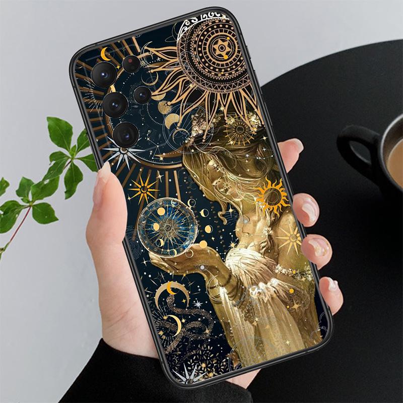 Эстетичный чехол для телефона Луна и Солнце Для Samsung Galaxy S25 S24 S23 S22 S21 Ultra S24 S23 S22 S21 S25 Plus S24 S25 FE