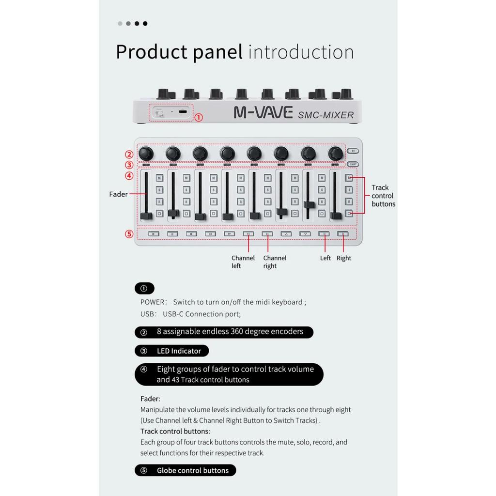 SMC-Mixer W/ Multi-Device Support | Studio & Live Wireless Mixer Controller | Rechargeable MIDI Hub for Electroacoustic I