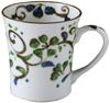 Kyoto-yaki, Kiyomizu-yaki, Toyu-gama Mug, Floral Arabesque (Green), Cth599-01