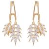 S911 silver needle zircon leaf earrings women's Korean fashion ins high-end earrings light luxury tide wheat ear niche