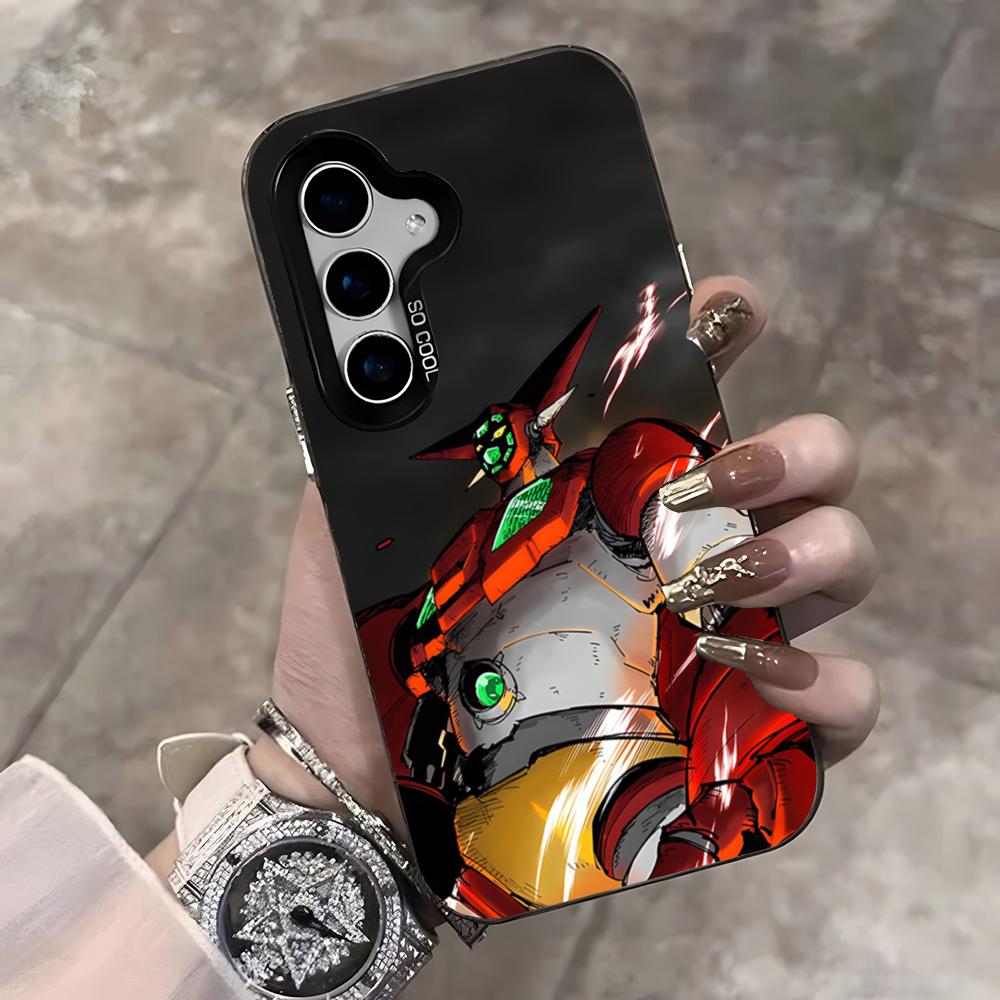 Чехол для телефона Getter Robo для Samsung S25 Ultra S23 S22 S21 S20 Ultra Plus S24 Fe A54 A55 Цвет Серебристый Чехол