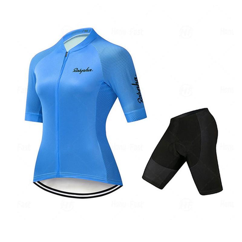 Womens Cycling Jersey Bib Shorts Set Road Bike Riding Comfort Breathable Quick-Dry Performance Wear