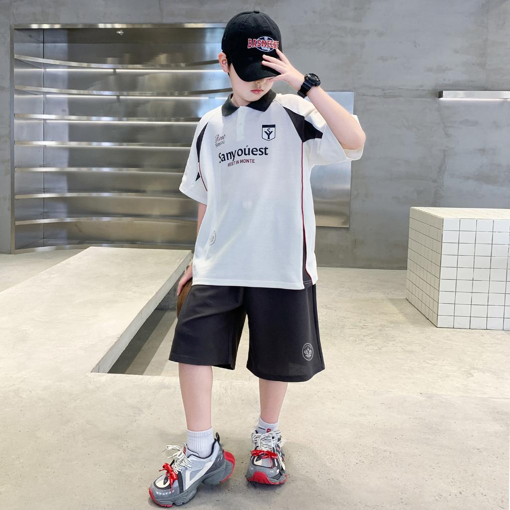 Children's clothing boys' summer suit 2026 new summer style boys' short sleeved big children's thin style sports cool and trendy