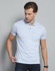 Mens Solid Blue Collar Neck Half Sleeve T-Shirt