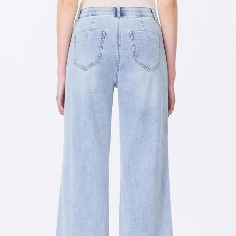 [shs Miss] Джинсовые брюки с широкими полосками сзади Ssmlp22070 Ll