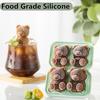 4 Ball Bear Cute Teddy Bear Ice Cube Making Mold Splash-proof And Easy To Fall Off, For Refrigerator With Container, Cute Bear Ice Cube Tray