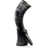 Handmade Drinking Animal Horn Beer Mug with Stand (Multicolor)