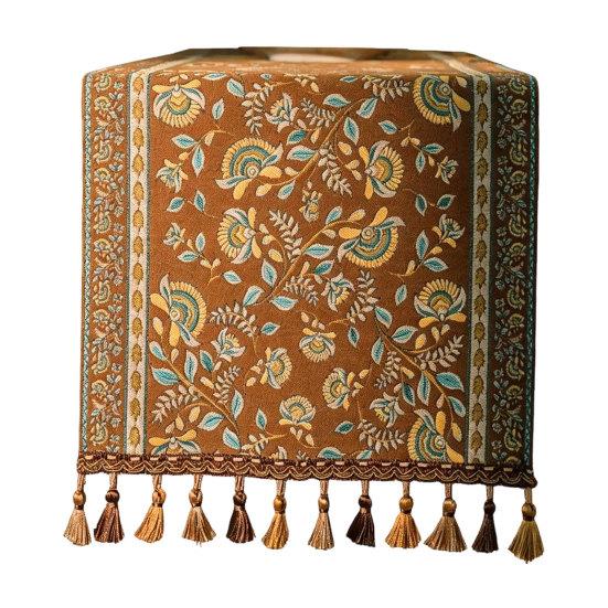 Jacquard Table Runner Runner, Vintage Floral Elegant Decorative with Tassels for Dining Home Party Decor High