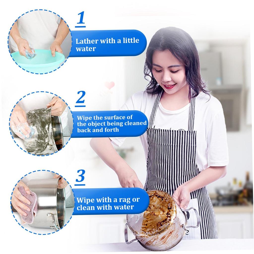 10PC Steel Wool Pads Easy Cleaning Steel Wool Reusable Dish Absorbent & Foam Steel Wool Soap Pads For Household Cleaning