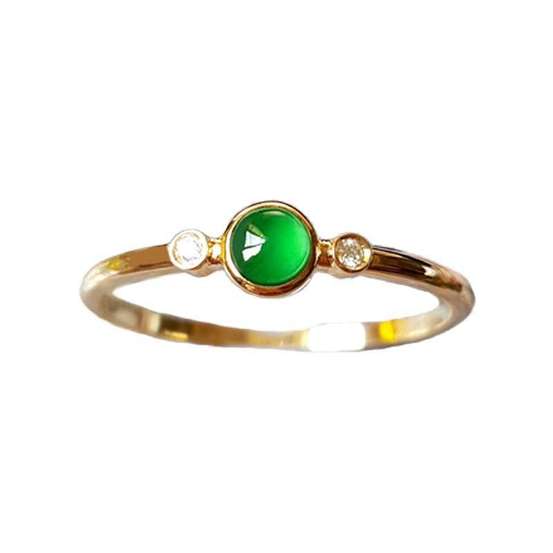Новинка в натуральном зеленом халцедоне круглые мини-кольца для женщин минималистский дизайн классические подвески украшения для вечеринок регулируемые