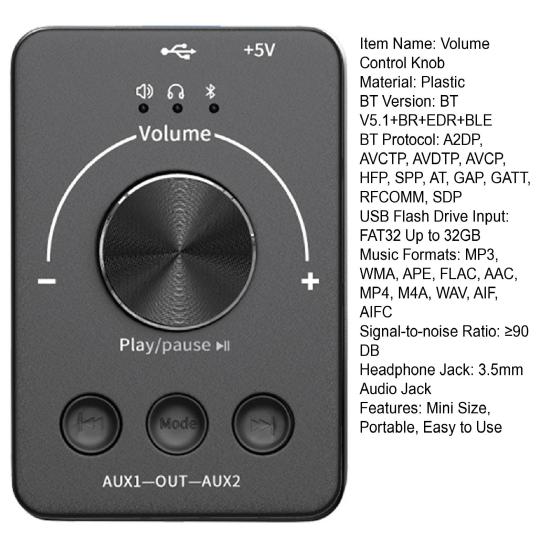 USB ПК Громкость Компьютер Внешний Регулятор Громкости Ручка Адаптер Совместимый с Bluetooth Аудио Передатчик Внешний