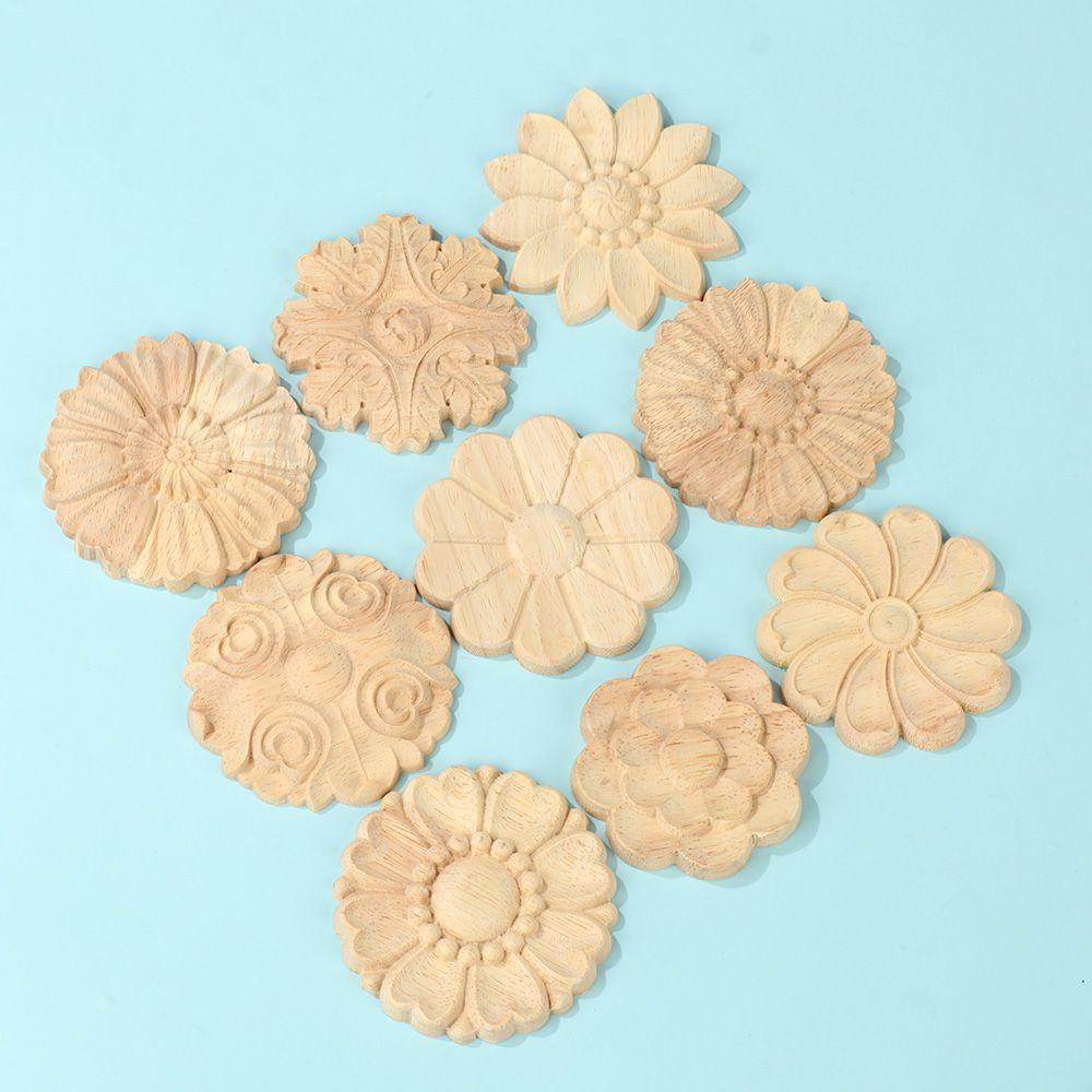 Украшение двери деревянные фигурки ремесла резьба по дереву декоративная деревянная резная угловая аппликация рамка