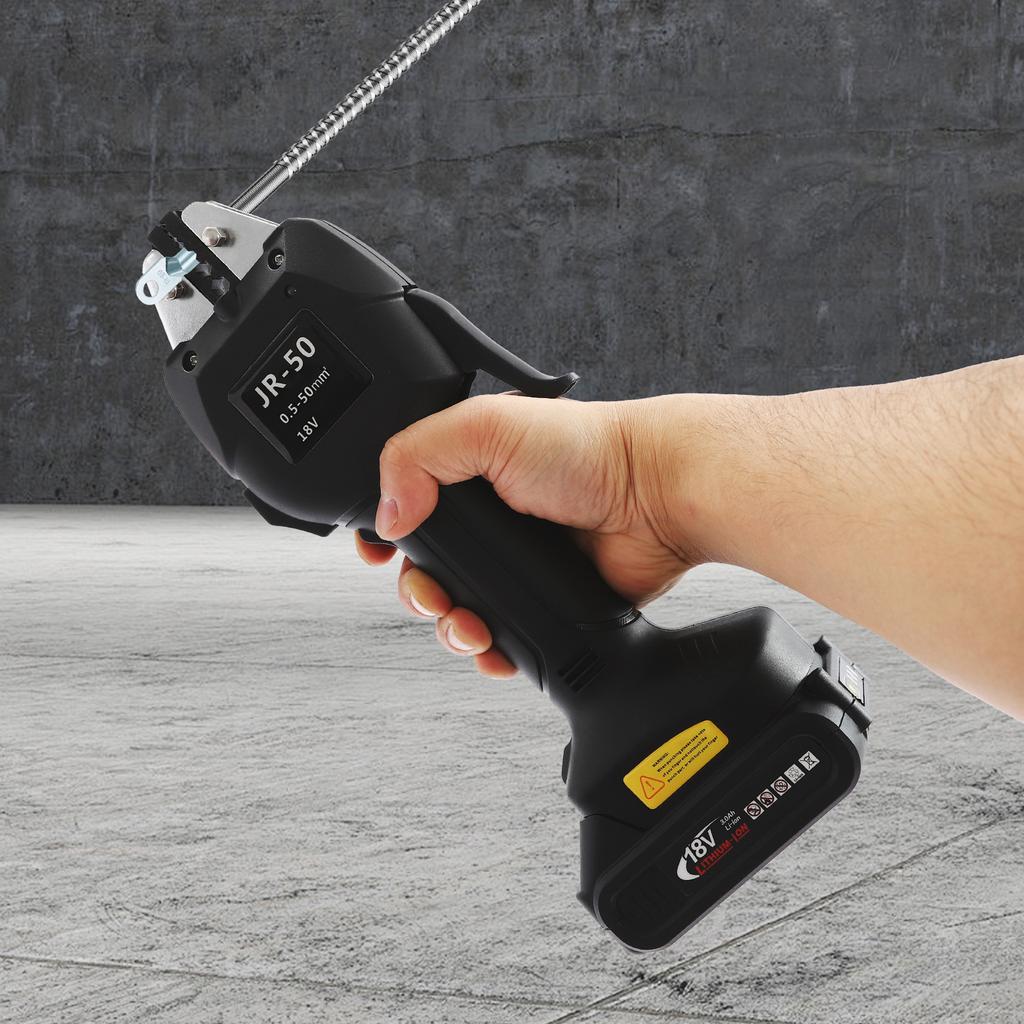 Электрические клещи для обжима из легированной стали, черные, инструмент для обжима клемм, проводной и аккумуляторный, для электроэнергетической промышленности