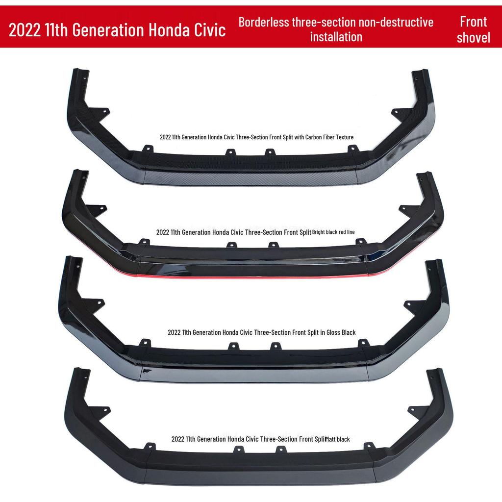 Honda Civic 2022 11-го поколения: Обновленный передний сплиттер, заднее антикрыло, безрамочная передняя губа, комплект обвеса и задняя губа.