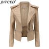 BITCED Женская кожаная куртка со съемным подолом, весенне-осеннее пальто, модная повседневная куртка