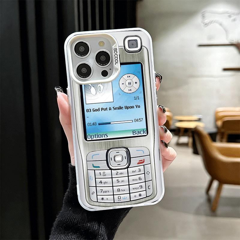 Смешной ретро-телефон противоударный чехол для iPhone 17 Air 16 16E 15 Pro Max 14 Plus 13 Mini 12 Задняя крышка противоударный Fundas