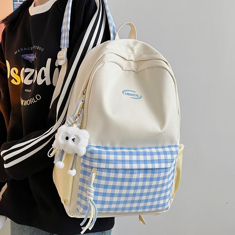 Детский школьный рюкзак для девочки начальной школы, рюкзак в клетку для ученицы средней школы, модный рюкзак