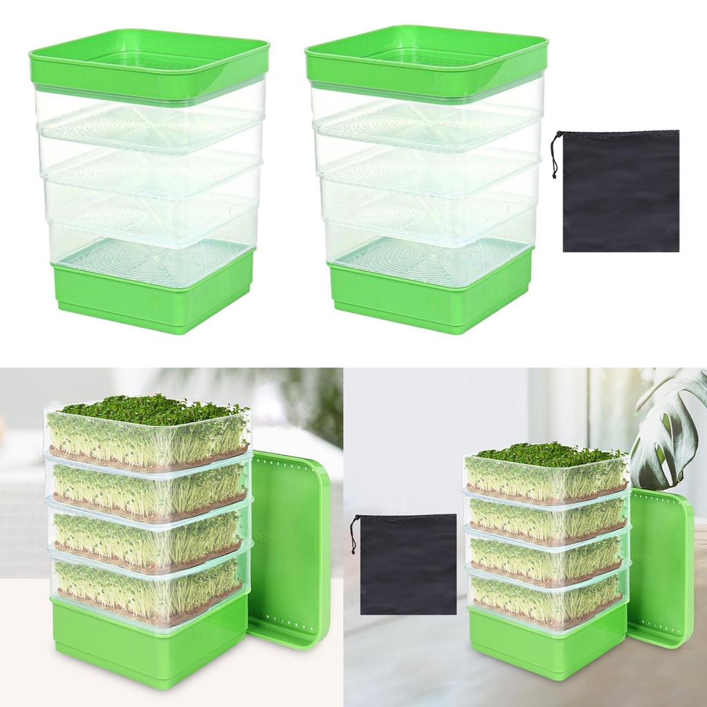 Seed Sprouter Kits 4 Tier Mini Plant Grow Tray for Beans Wheat Alfalfa