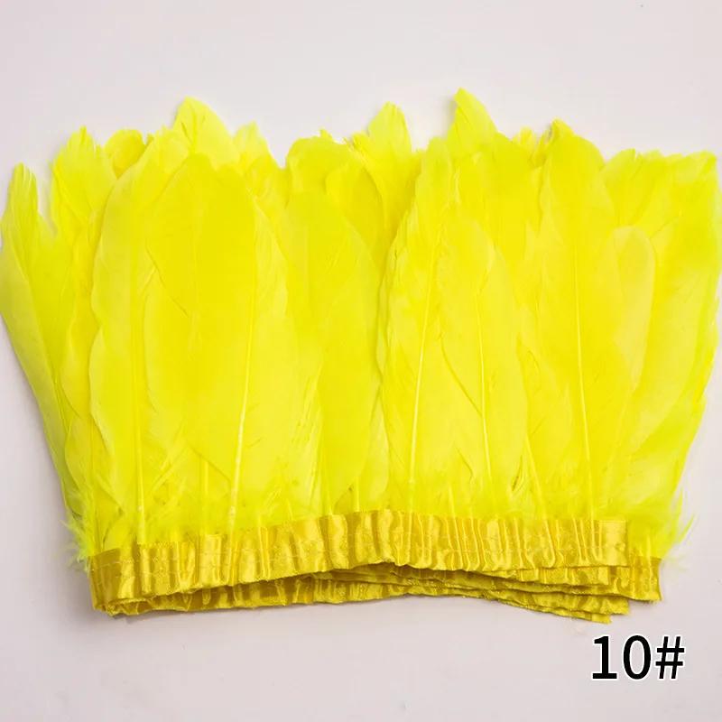 2M/Lot Real Geese Feather Fringe Ribbons Goose Feathers Trim Dyed for Dress Skirt Cloth Belt Decorative Clothing