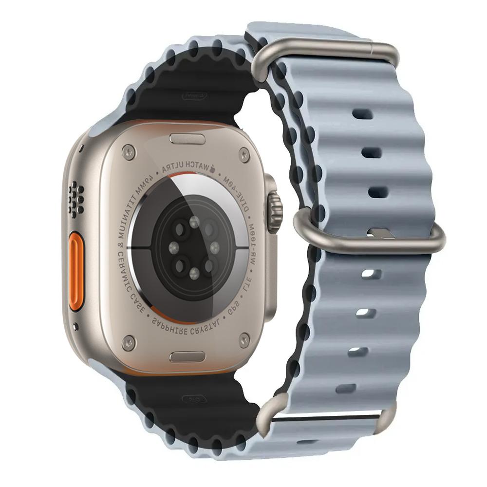 Ocean Strap for apple watch Band 49mm 44mm 40mm 45mm 41mm 46mm silicone bracelet correa iWatch series 7 6 5 3 se 8 9 10 ultra 2