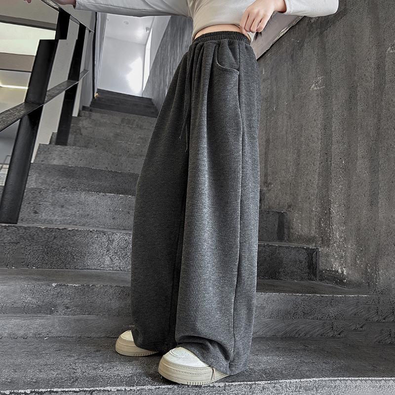 2025 New Style Girls' Wide-Leg Sweatpants for Spring & Autumn - Fashionable for Middle & Large Children, Junior High Students