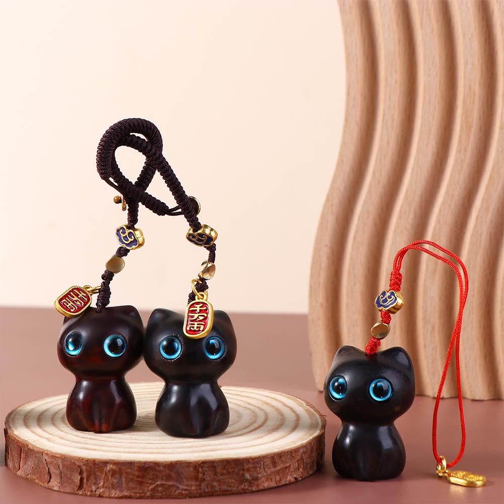 Phone Charm Mobile Phone Strap Mobile Phone Chain Mobile Phone Lanyard Wooden Cat Keychain