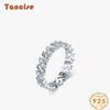 Tancise Classic 925 Sterling Silver Zircon Ring Ladies Jewelry Wedding Promise Party Gift