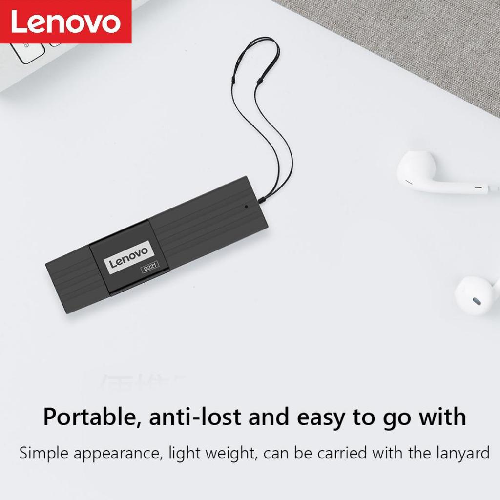 Lenovo D221 Устройство чтения карт памяти TF USB2.0 Двухслотовый адаптер для ПК Устройство чтения карт памяти