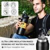 Изолированная бутылка для воды из нержавеющей стали, большая вместимость, портативная, термос для занятий спортом на открытом воздухе, пеших прогулок, путешествий, с вакуумной изоляцией, чашка для горячих и холодных напитков