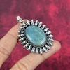 Aquamarine 925 Solid Sterling Silver Pendant, Handmade Gemstone Pendant Jewelry, Gifts For Wife Brand New Pendant