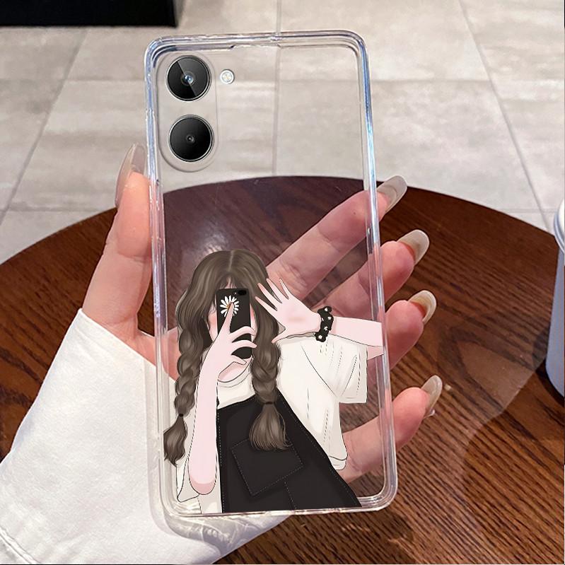 For Realme 10 4G Case RMX3630 Clear Luxury Cute Love Heart Rabbit Funny Soft Silicone Back Cover For Realme 10 Phone Case Bumper