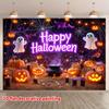 One Halloween polyester background banner, featuring terrifying pumpkin and ghost designs