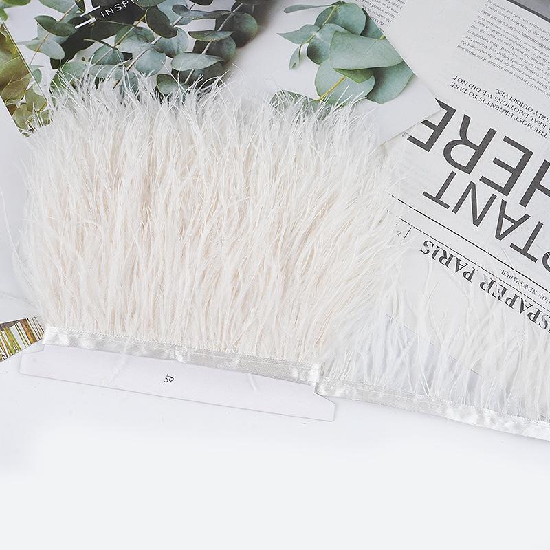 8-10Cm Ostrich Feather Wedding Dress Diy Performance Clothing Accessories Feather Tassel Including Webbing