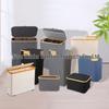 Foldable Bamboo Laundry Basket with Lid and Inner Bag for Bedroom or Bathroom
